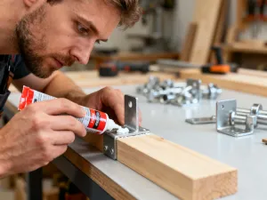 Mężczyzna za pomocą śrubokręta łączy kolorowe przewody elektryczne w nowoczesnej lampie sufitowej.